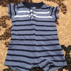 Blue/white shorts onesie